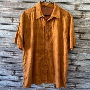 5.11 Tactical‎ Men's Short-Sleeved Snap-Down Shirt Size L Rusty Brown Plaid